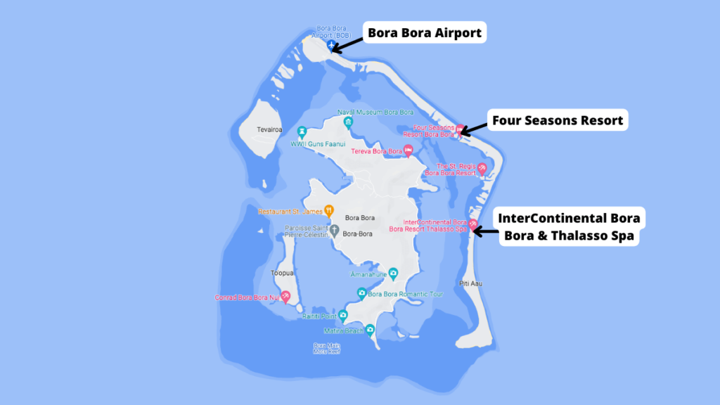 Map showing the locations of InterContinental Thalasso vs Four Seasons.