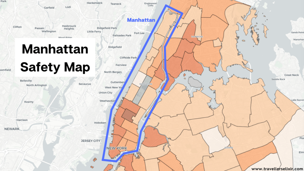 Manhattan safety map created by the New York Police Department.