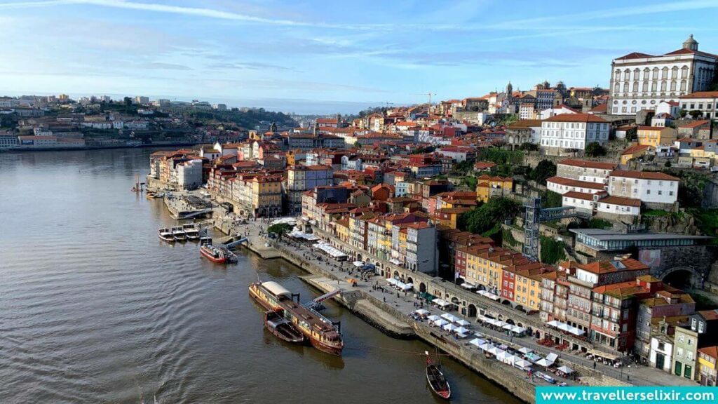 Ribeira riverfront from above.