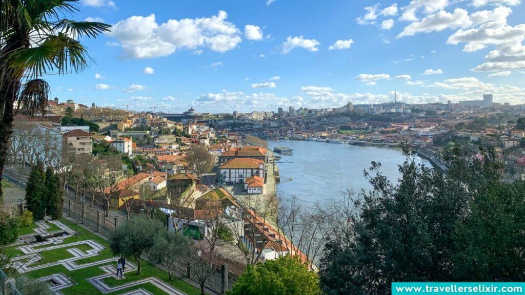 A photo of the view from the Jardins do Palácio de Cristal.