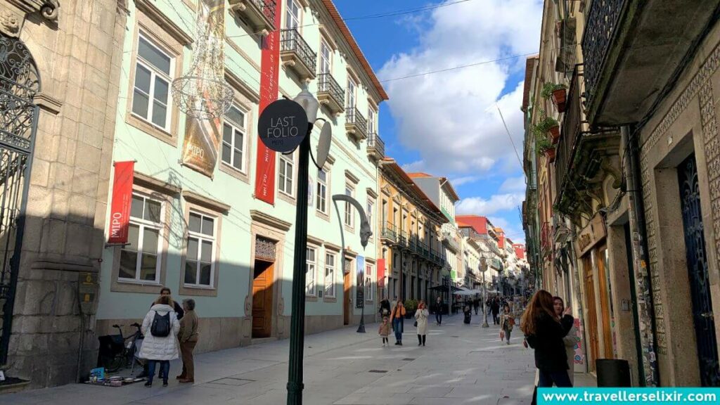 A photo of a pedestrianized street in Porto.