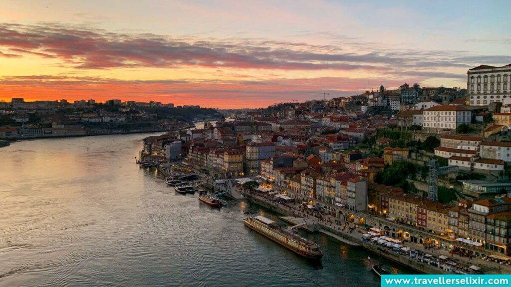 A photo I took of the sunset from the Dom Luís I Bridge.