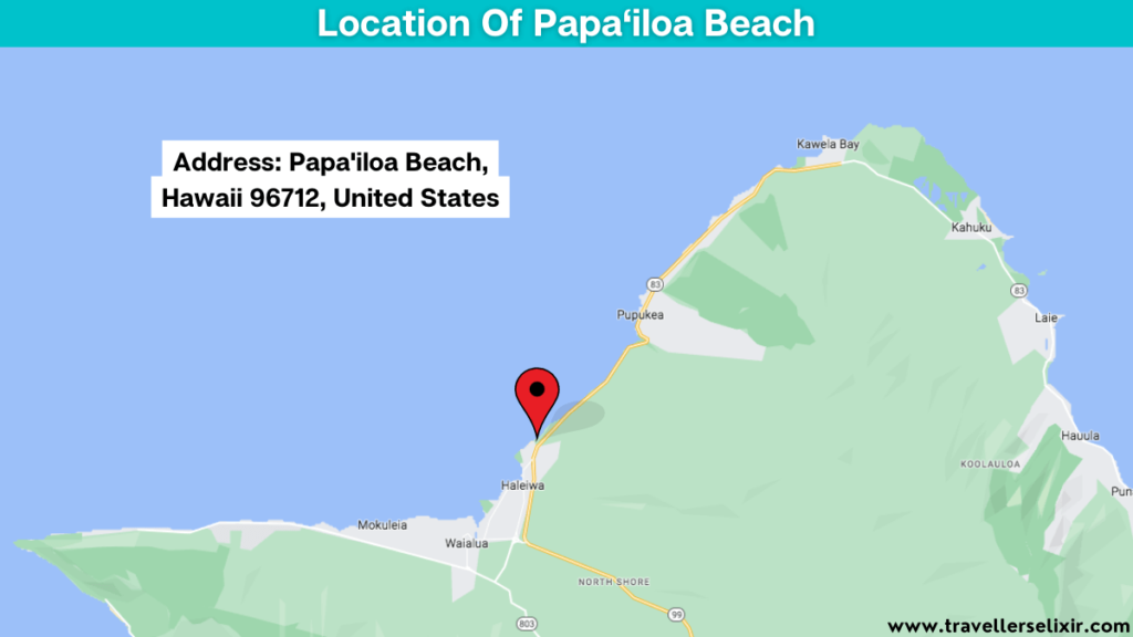 Map showing the location of Papa'iloa Beach.