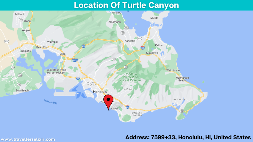 Map showing the location of Turtle Canyon.