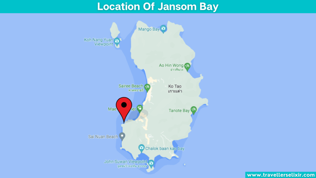 Map showing the location of Jansom Bay.
