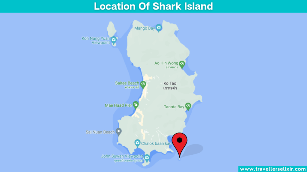 Map showing the location of Shark Island.