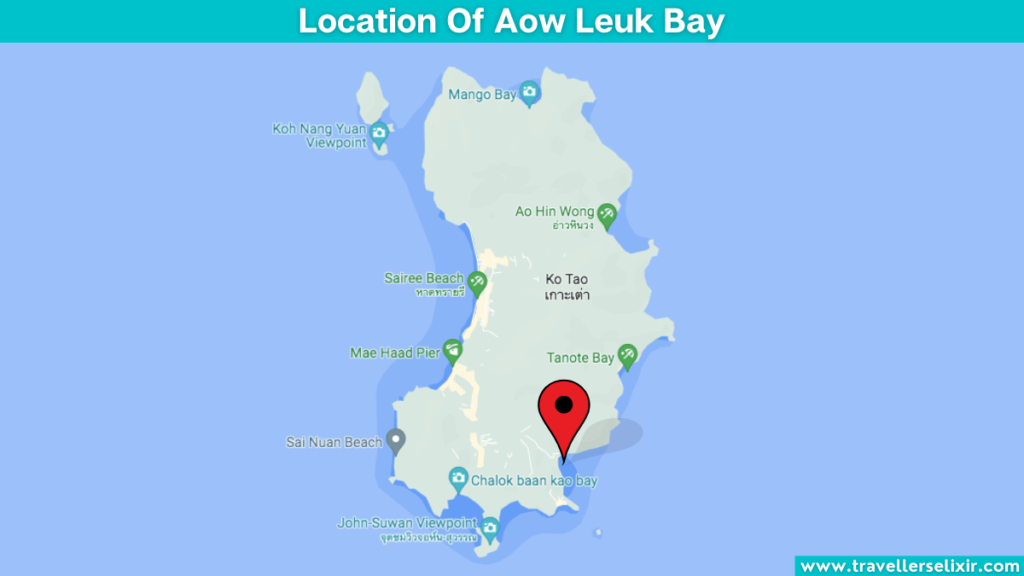 Map showing the location of Aow Leuk Bay.