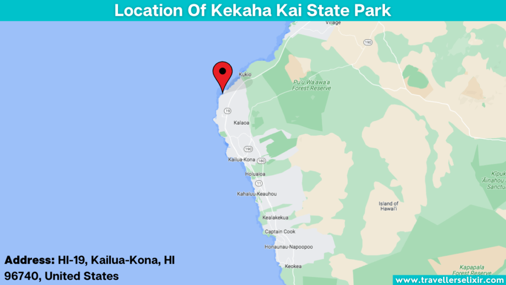 Map showing the location of Kekaha Kai State Park.