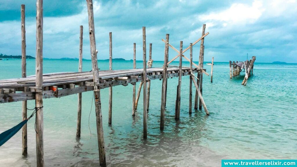 Rickety pier on Ao Cho beach in Koh Samet.