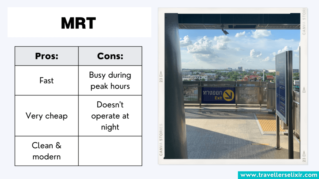 Pros and cons of the MRT.