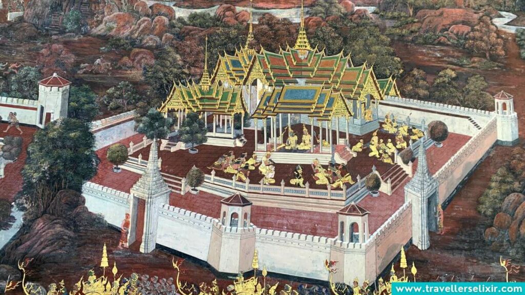 Artwork inside the Grand Palace, Bangkok.
