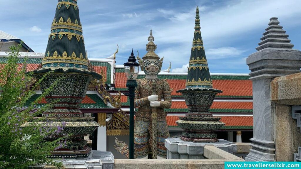 Statues inside the Grand Palace complex.