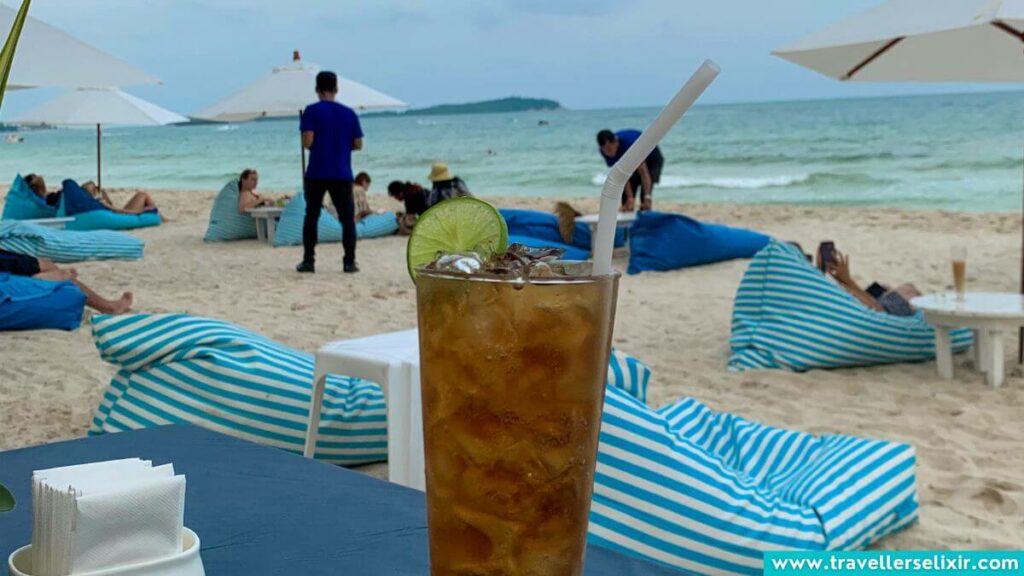 Cocktails on the beach in Koh Samui.