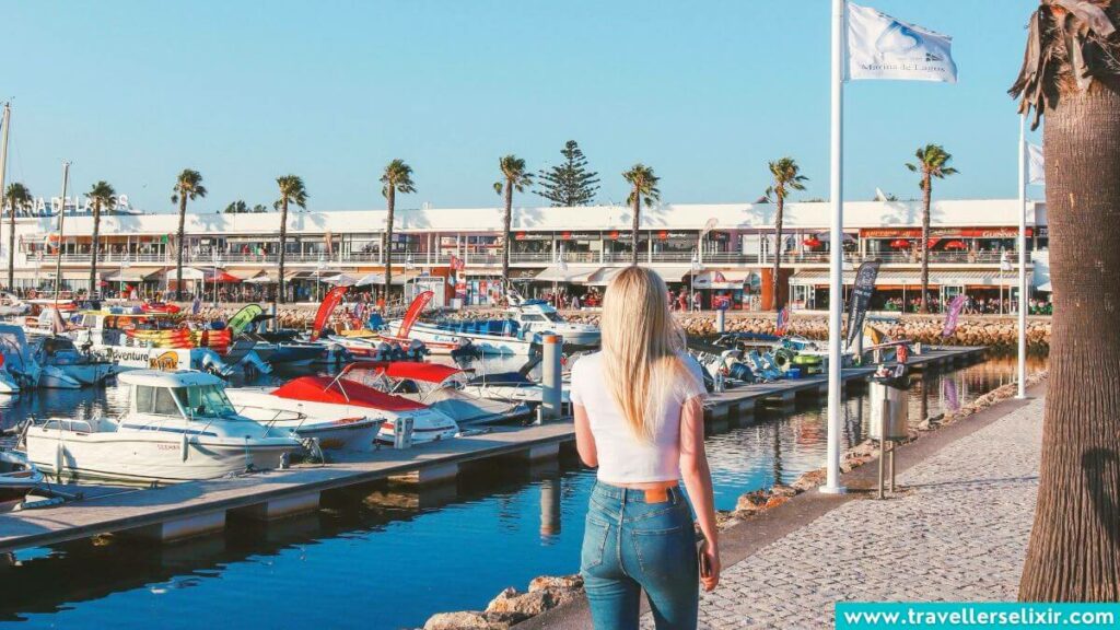 A photo of me walking at the Lagos marina.