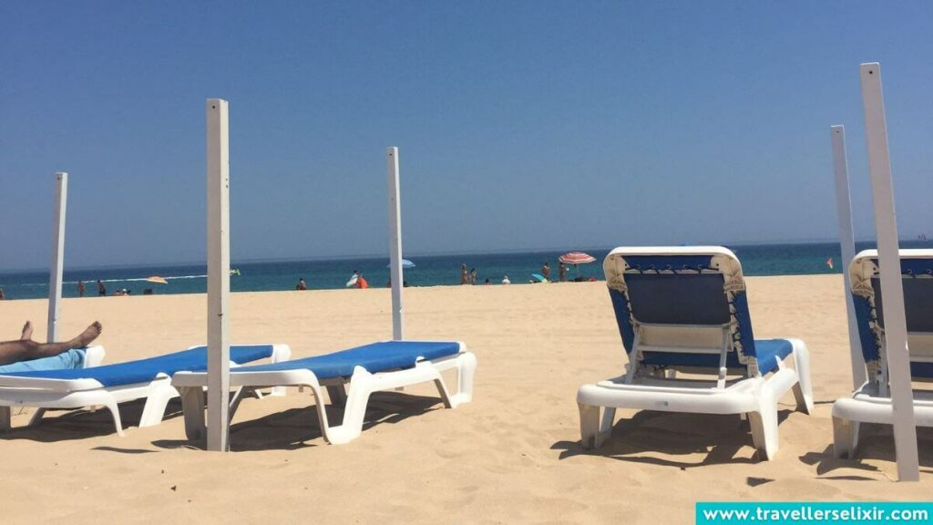 Meia Praia beach in Lagos, Portugal.