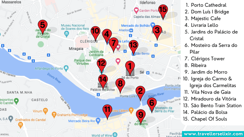Porto Attractions Map