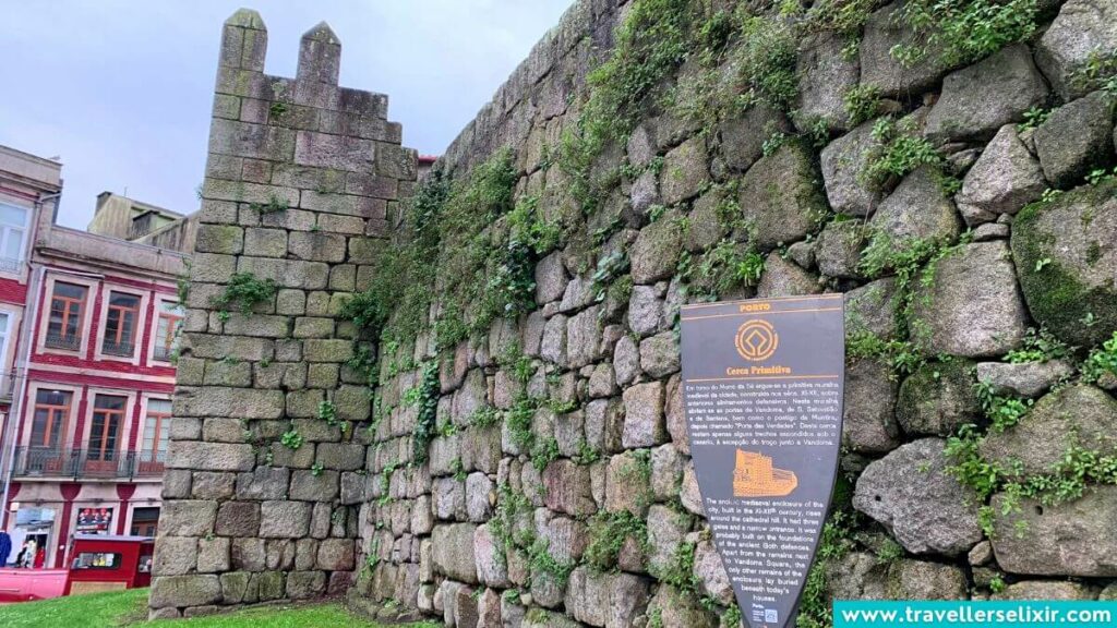 The old city wall which is located next to Porto Cathedral.