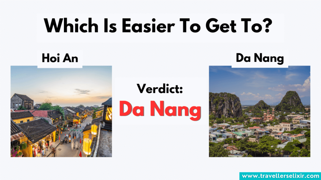 Hoi An vs Da Nang - which is easier to get to graphic.