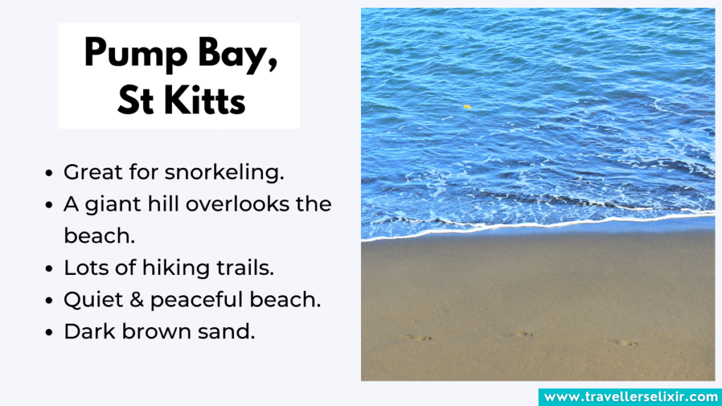 Key things to know about Pump Bay in St Kitts.