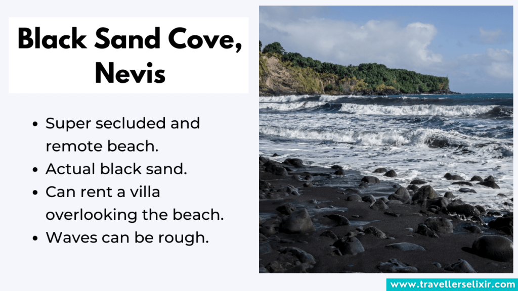 Key things to know about Black Sand Cove on Nevis.