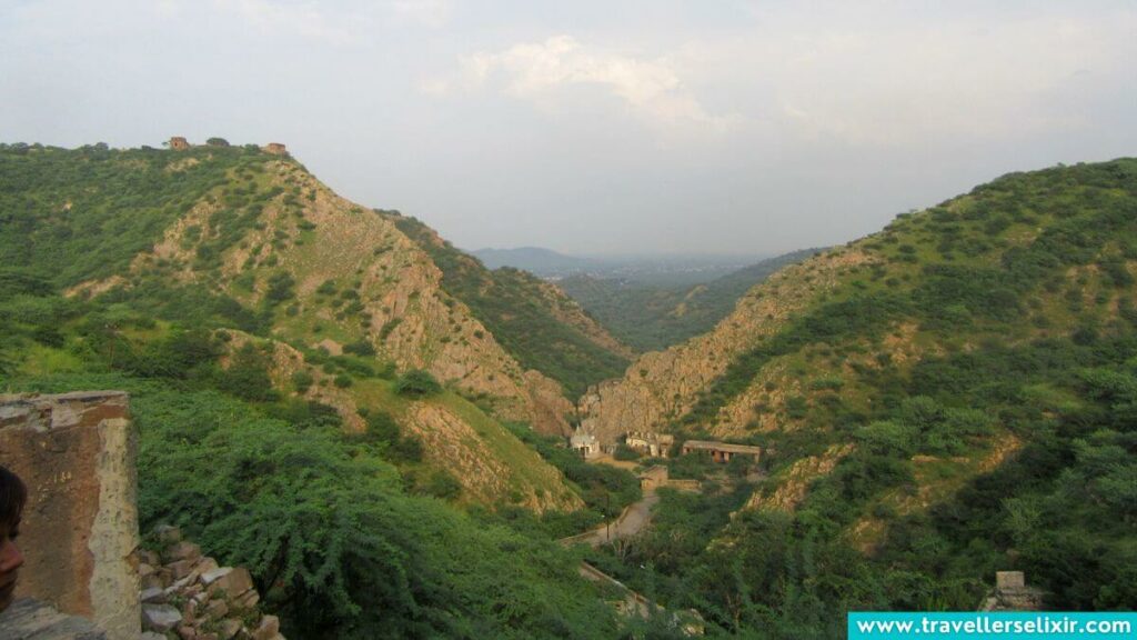 The view of the valley from the Monkey Temple in Jaipur.