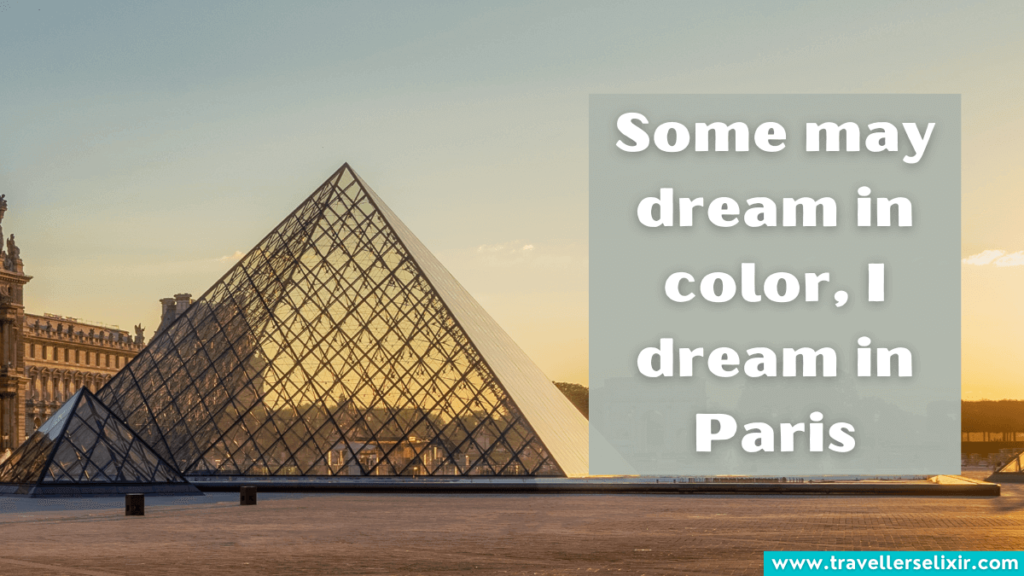 Paris Instagram caption - Some may dream in color, I dream in Paris.