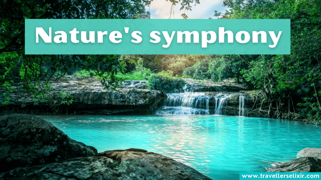 Short waterfall caption for Instagram - Nature's symphony.