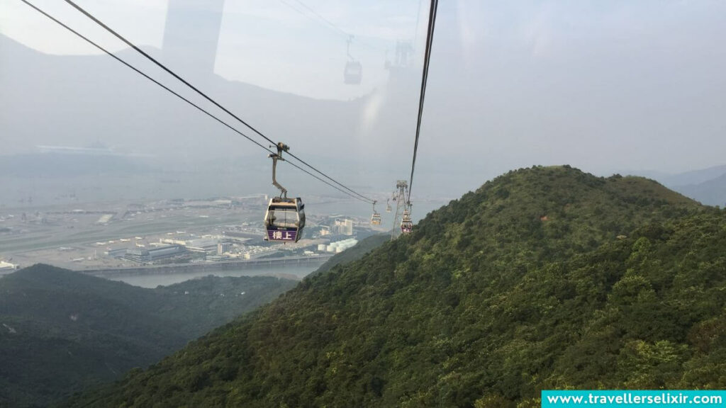 Cable car ride in Hong Kong.