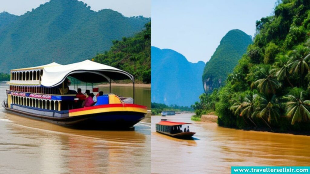 Taking a slow boat down the Mekong River in Laos.