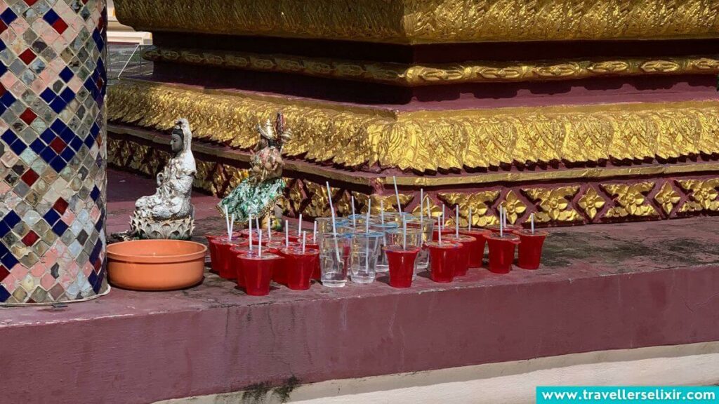 Red fanta at shrines in Thailand.