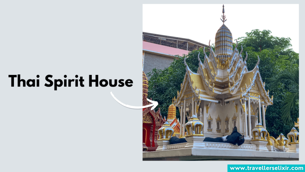 A photo of a Thai spirit house.