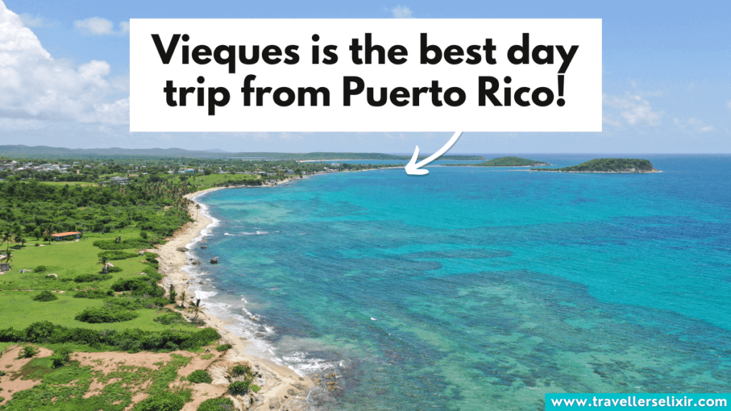 Aerial view of Vieques, Puerto Rico.