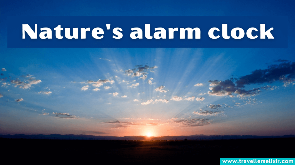 Short sunrise instagram caption - Nature's alarm clock.