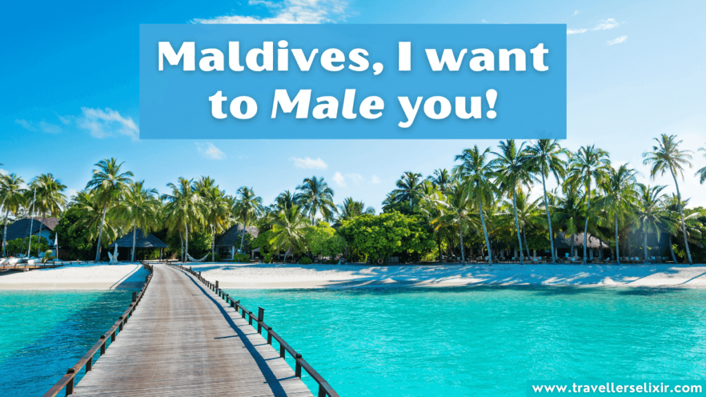 Funny Maldives pun - Maldives, I want to Male you!
