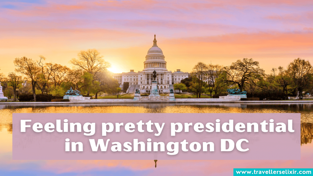 Cute Washington DC caption for Instagram - Feeling pretty presidential in Washington DC.