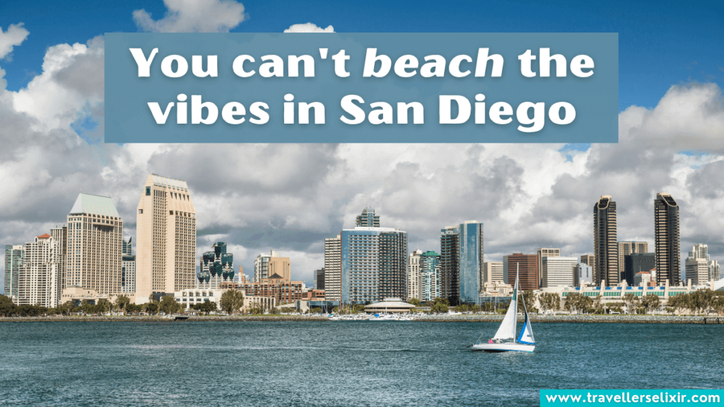 Funny San Diego pun - You can't beach the vibes in San Diego.