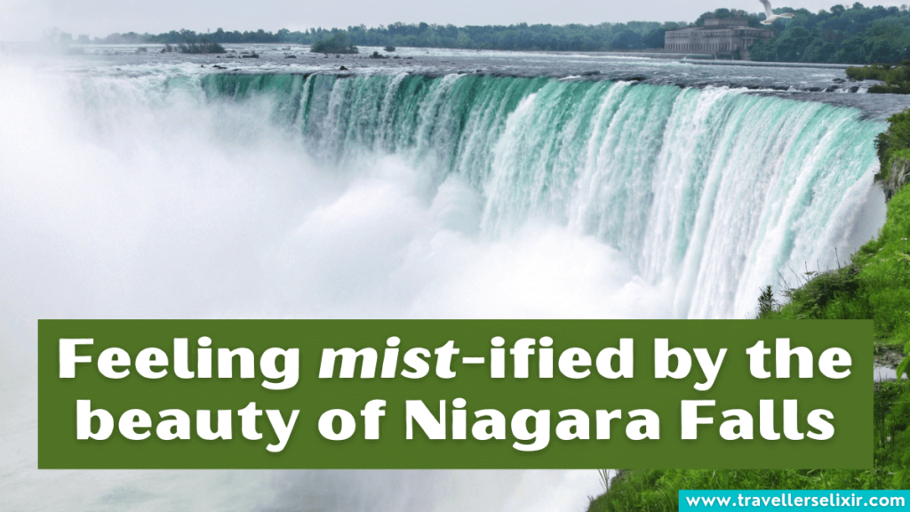 Funny Niagara Falls pun - Feeling mist-ified by the beauty of Niagara Falls.