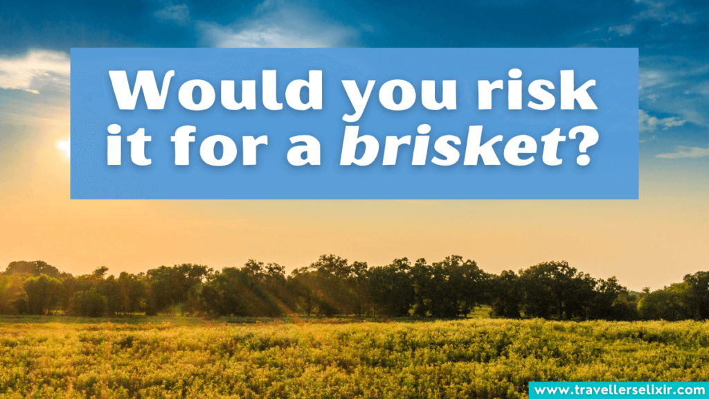 Funny Texas pun - Would you risk it for a brisket?