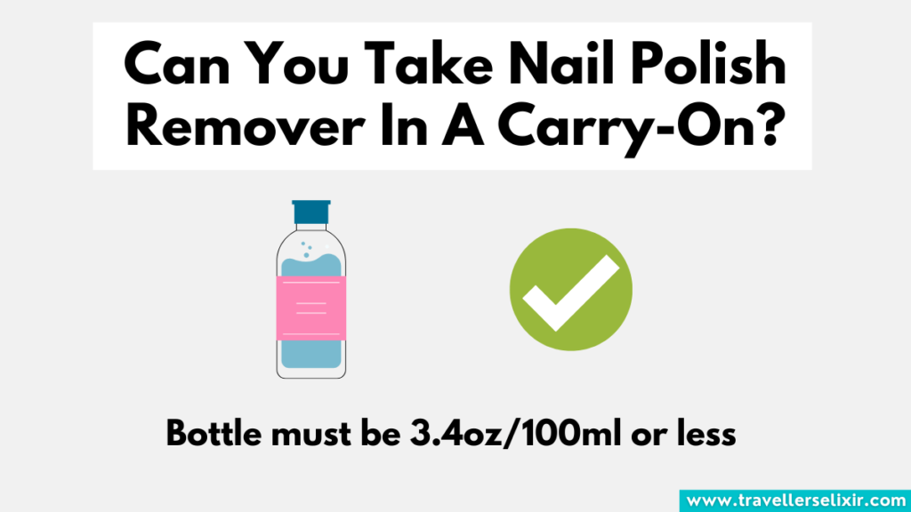 Can you take nail polish remover in a carry on - yes!