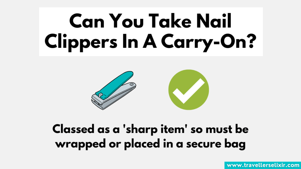 Can you take nail clippers in a carry on - yes!