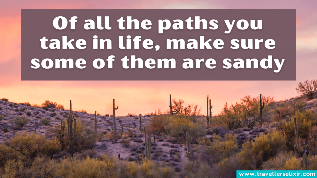 Cute desert caption for Instagram - Of all the paths you take in life, make sure some of them are sandy