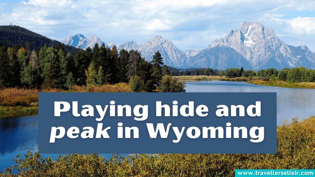 Funny Wyoming pun - Playing hide and peak in Wyoming