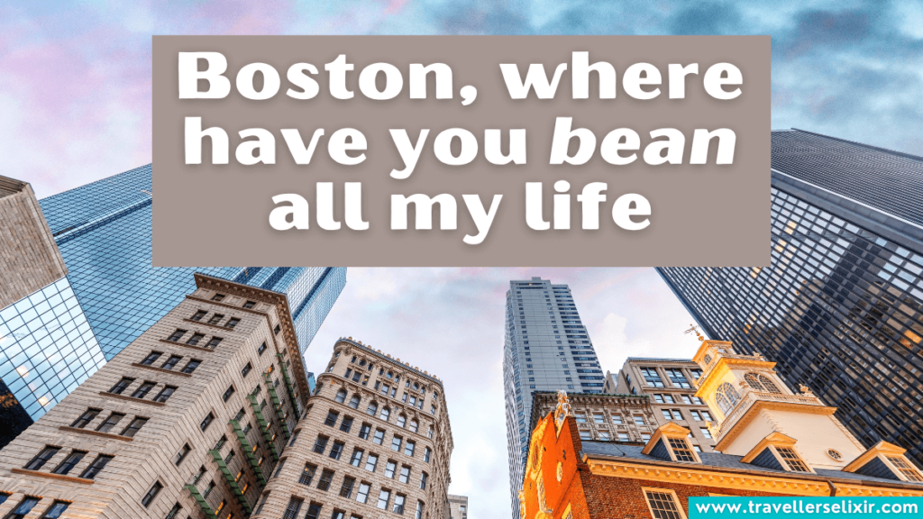 Funny Boston pun - Boston, where have you bean all my life