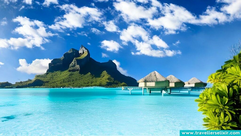 overwater bungalows in Bora Bora.