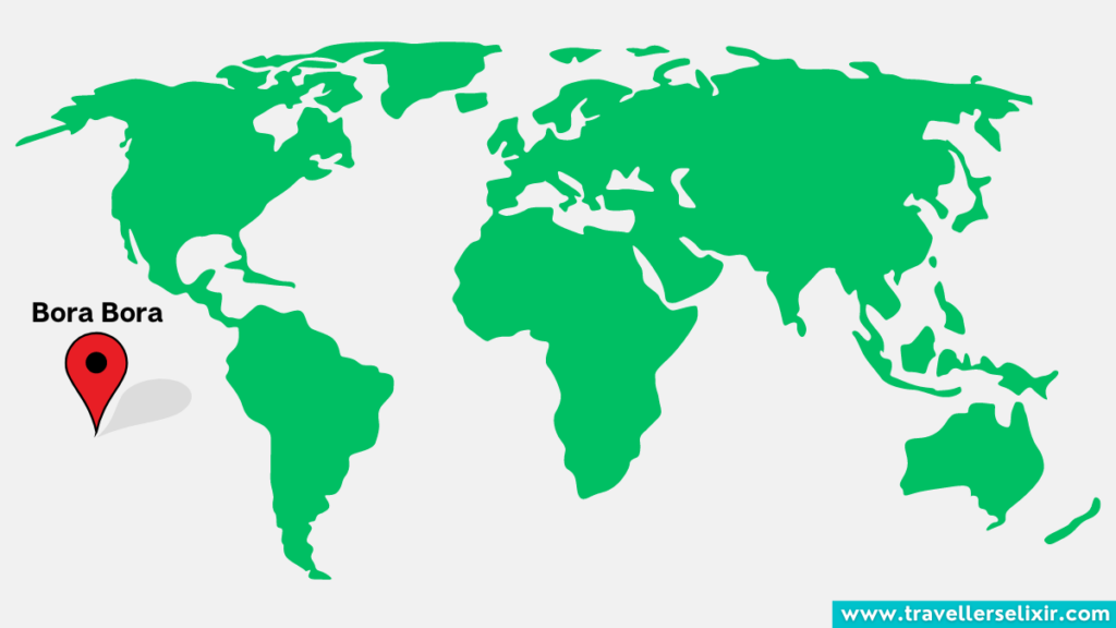 Map showing location of Bora Bora.