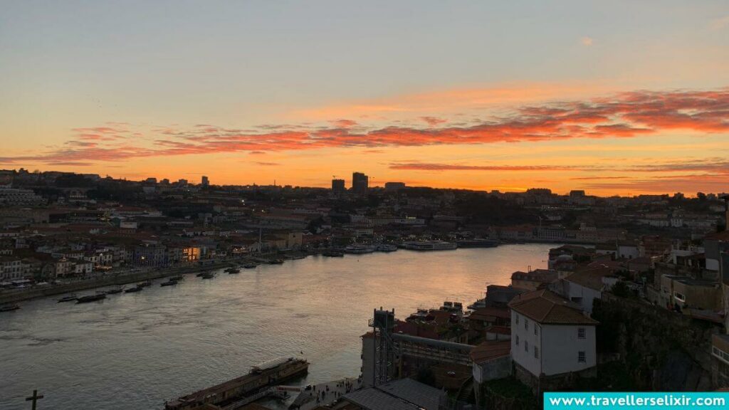 A photo I took of the sunset in Porto.