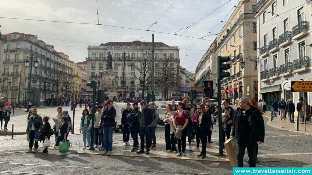 A photo I took of the crowds in Lisbon.