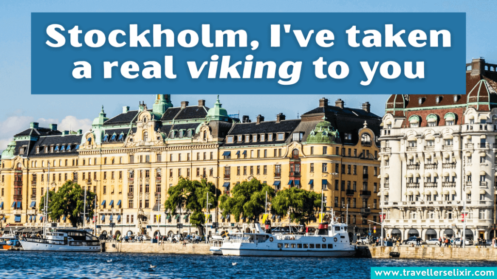 Funny Stockholm pun - Stockholm, I've taken a real viking to you