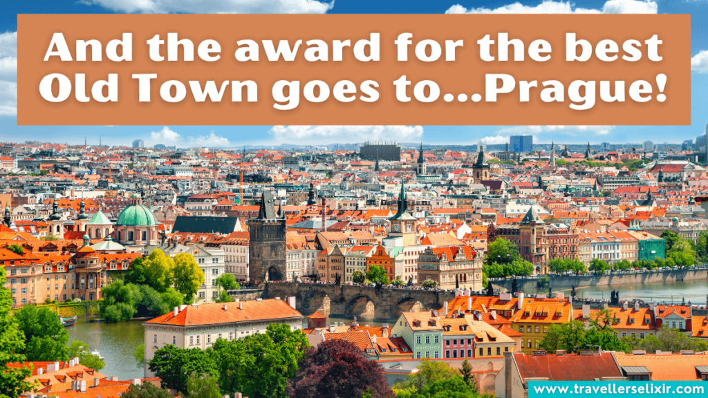 Cute Prague Instagram caption - And the award for the best Old Town goes to...Prague!