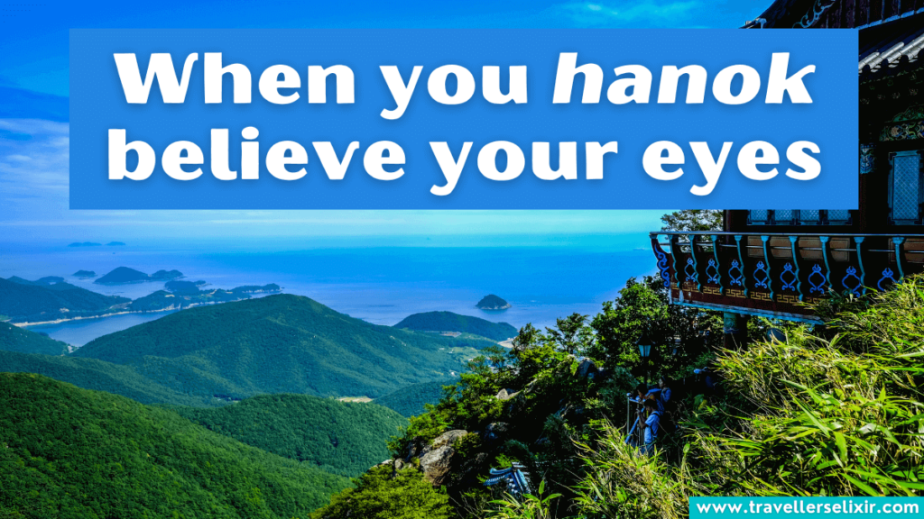 Funny South Korea pun - When you hanok believe your eyes